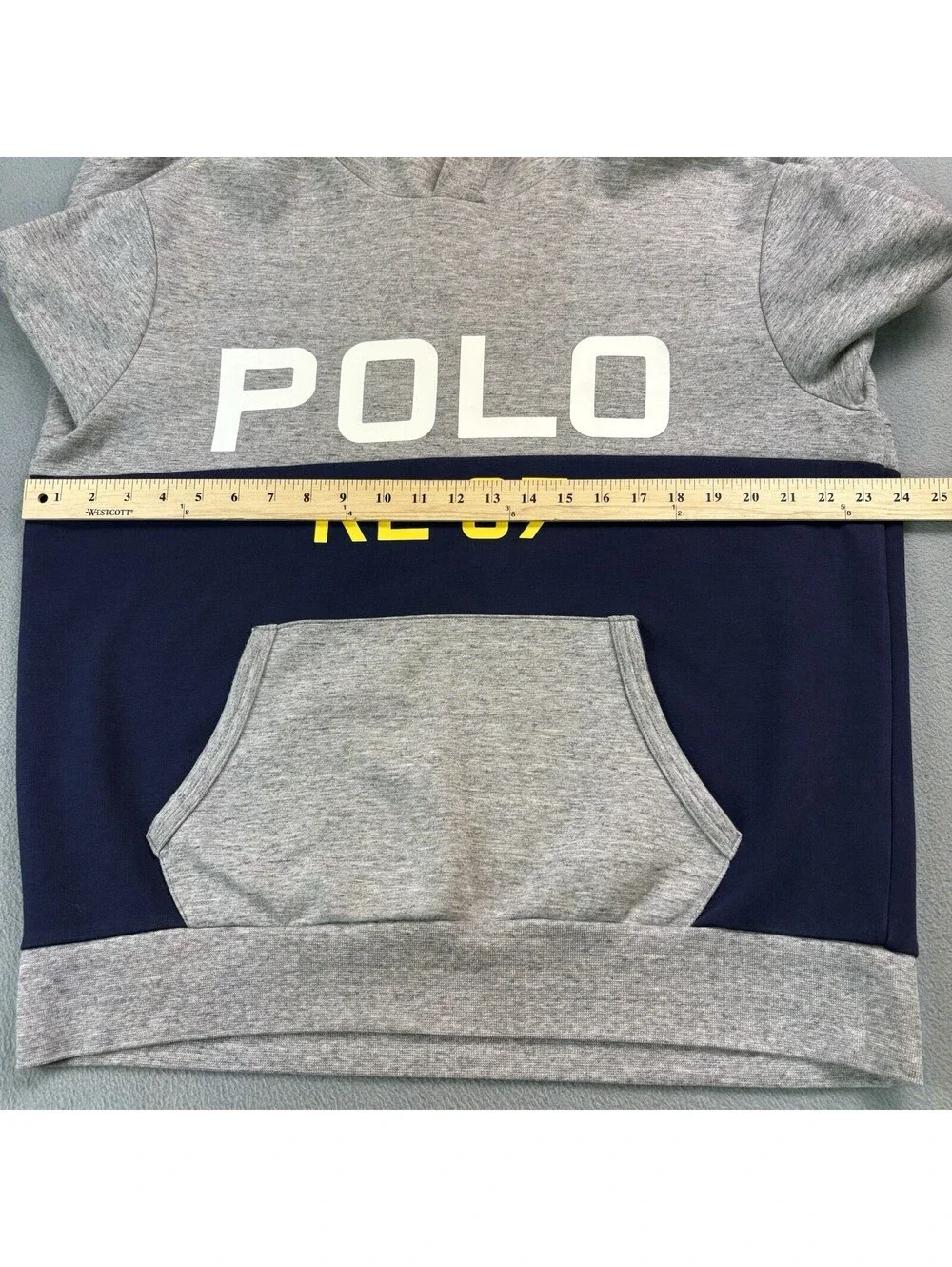 Polo Ralph Lauren RL 67 Pullover Hoodie Size Large Gray